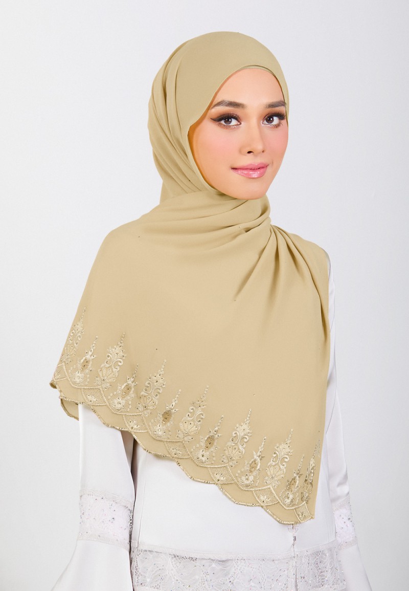 SHAWL NABIELAH PLAIN EMBROIDERY DIAMOND