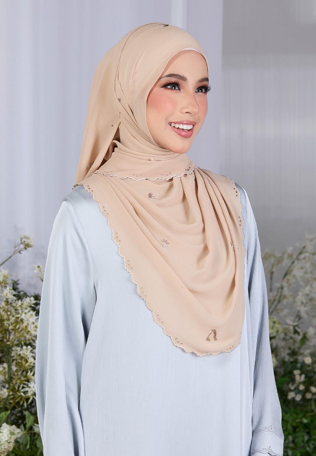 SHAWL FIORE PLAIN EMBROIDERY
