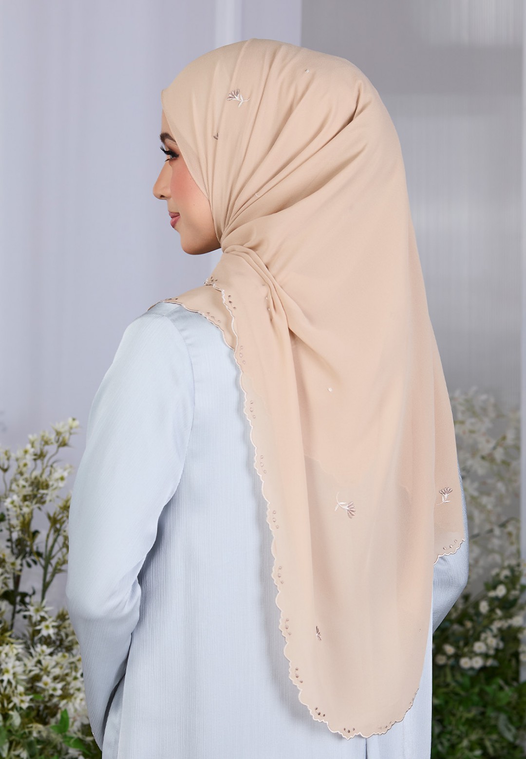 SHAWL FIORE PLAIN EMBROIDERY