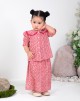 ELMA BAJU KURUNG PRINTED IN CHERRY RED (BABY)
