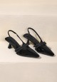 RHEA SLINGBACK HEELS IN BLACK