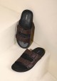DOUBLE STRAP SANDALS IN BROWN