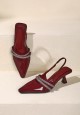 RHEA SLINGBACK HEELS IN BURGUNDY