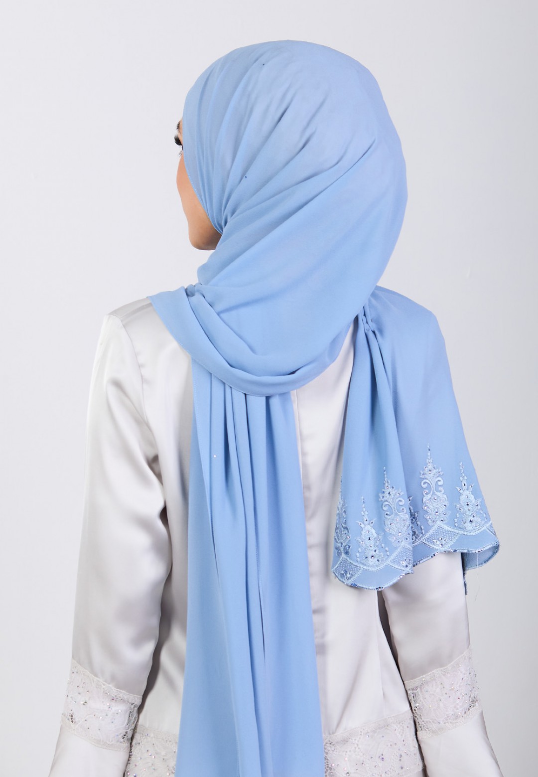SHAWL NABIELAH PLAIN EMBROIDERY DIAMOND