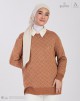 CHO KNITTED JUMPER IN LEATHER BROWN