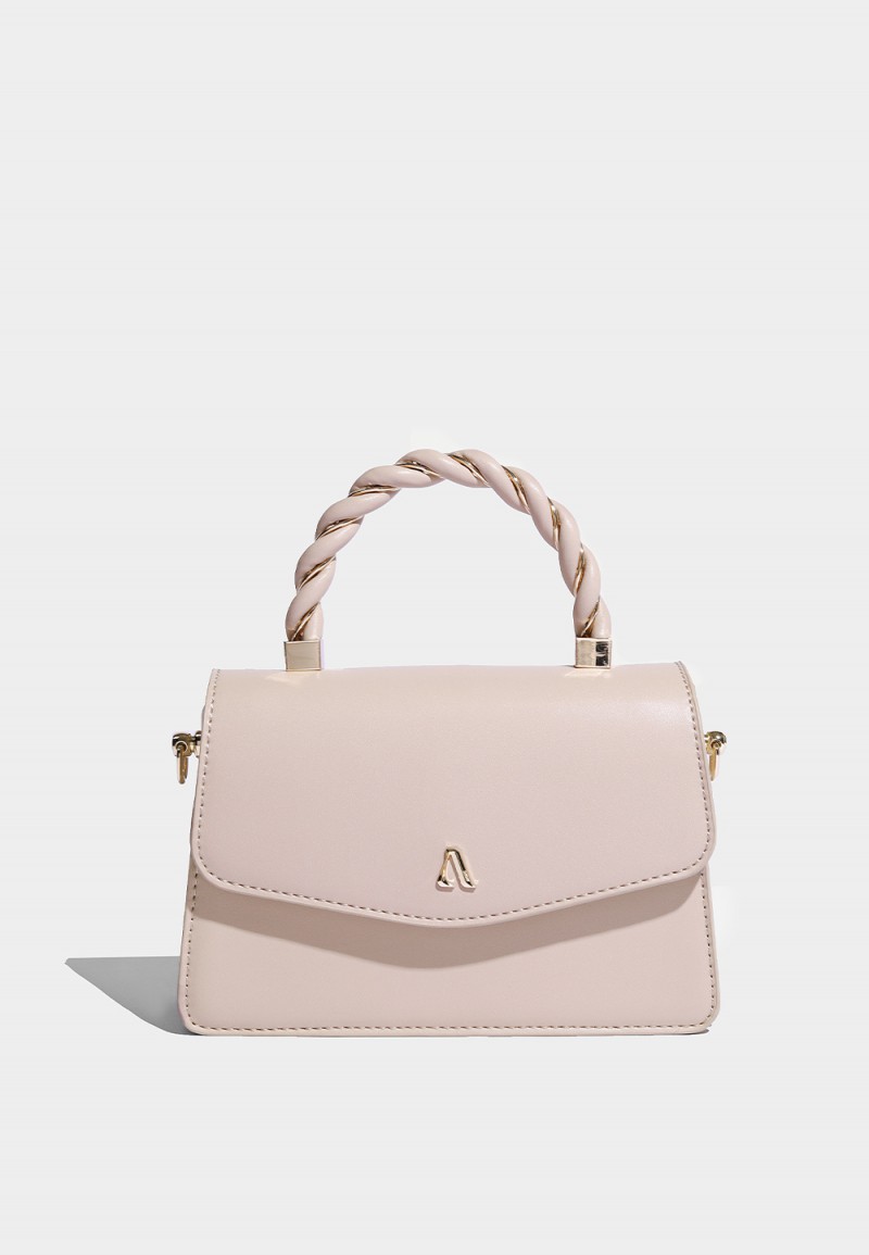 TWISTED TOP HANDLE BAG