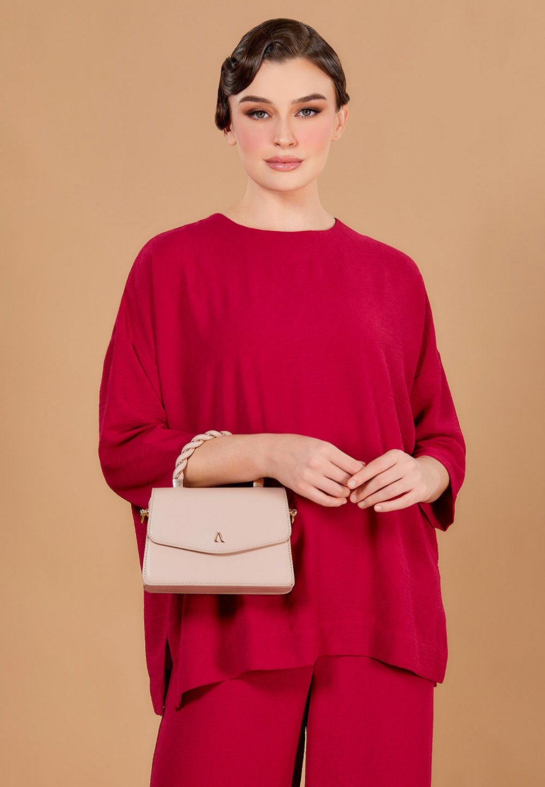 TWISTED TOP HANDLE BAG