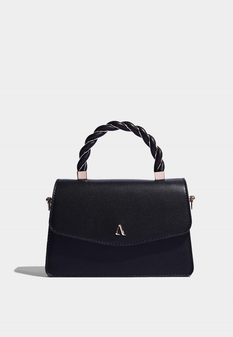TWISTED TOP HANDLE BAG