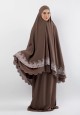 TELEKUNG INAYA PLAIN EMBRODIERY IN DARK BROWN