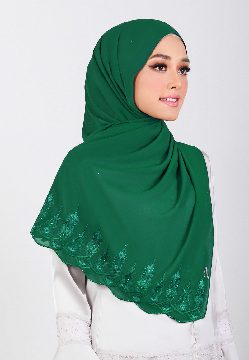 SHAWL NABIELAH PLAIN EMBROIDERY DIAMOND