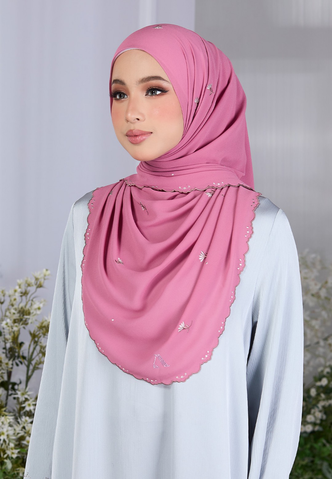 SHAWL FIORE PLAIN EMBROIDERY