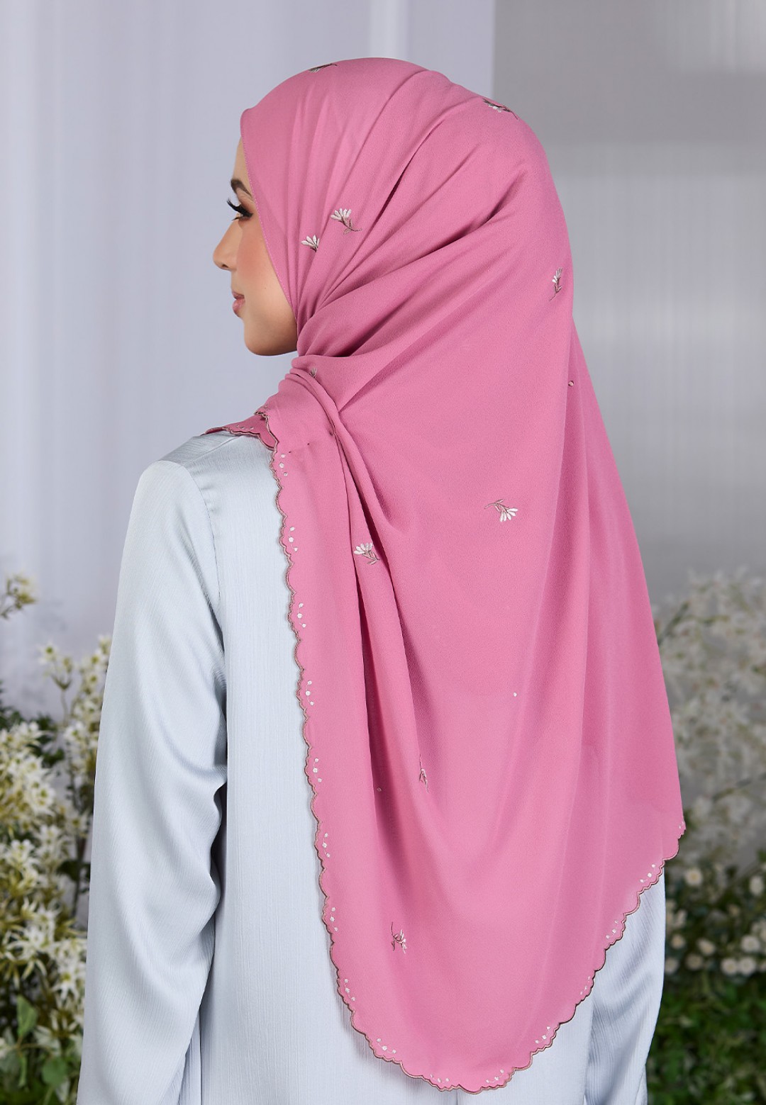 SHAWL FIORE PLAIN EMBROIDERY