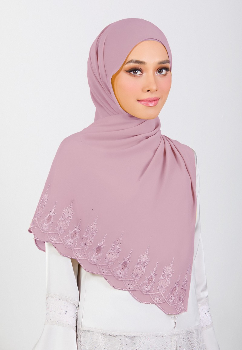 SHAWL NABIELAH PLAIN EMBROIDERY DIAMOND