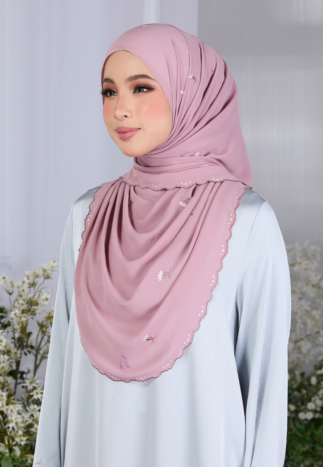 SHAWL FIORE PLAIN EMBROIDERY