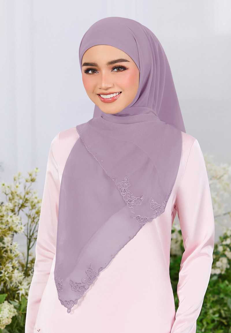 SQ VELOUR ROSE VOILE EMBROIDERY DIAMOND