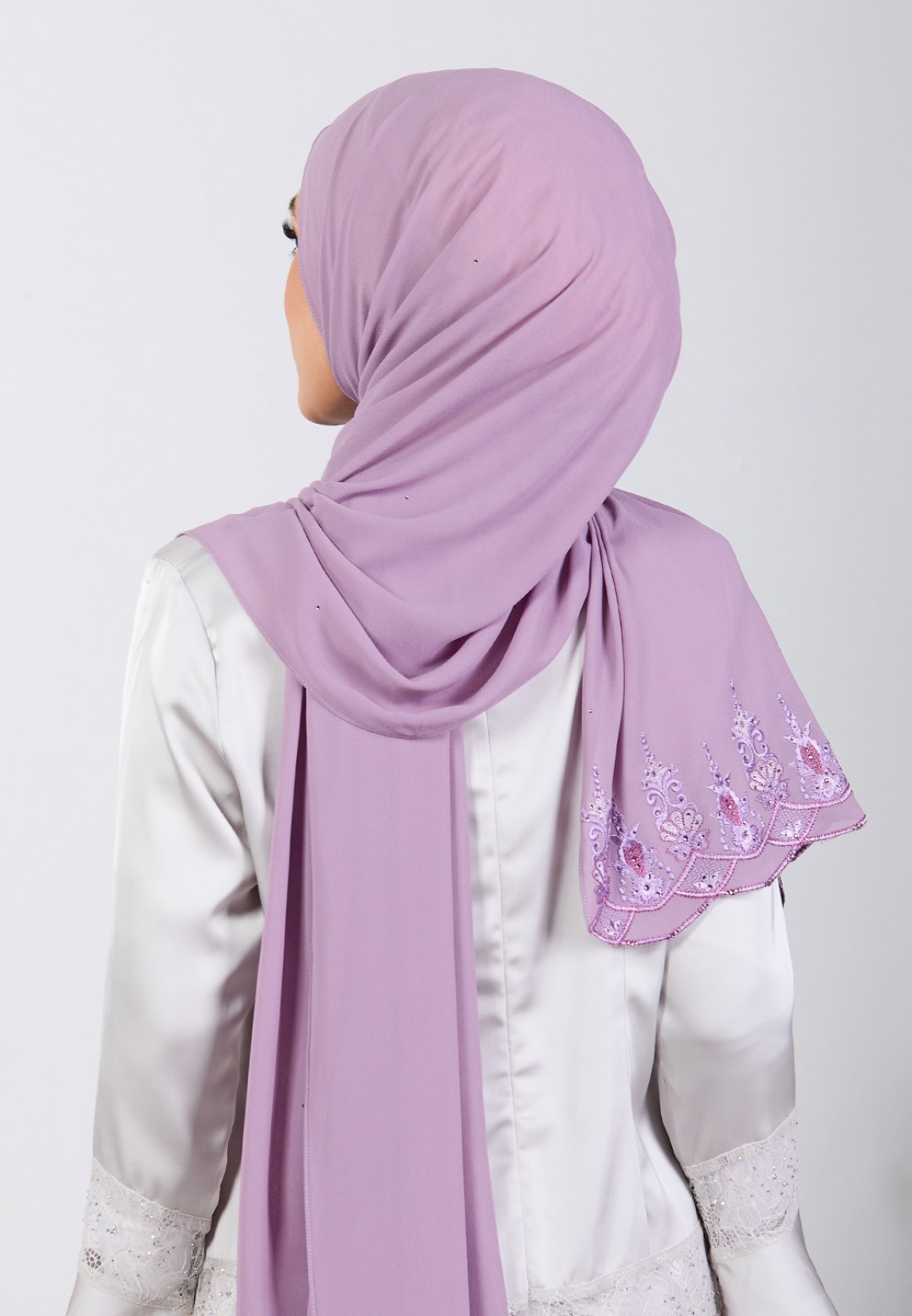 SHAWL NABIELAH PLAIN EMBROIDERY DIAMOND