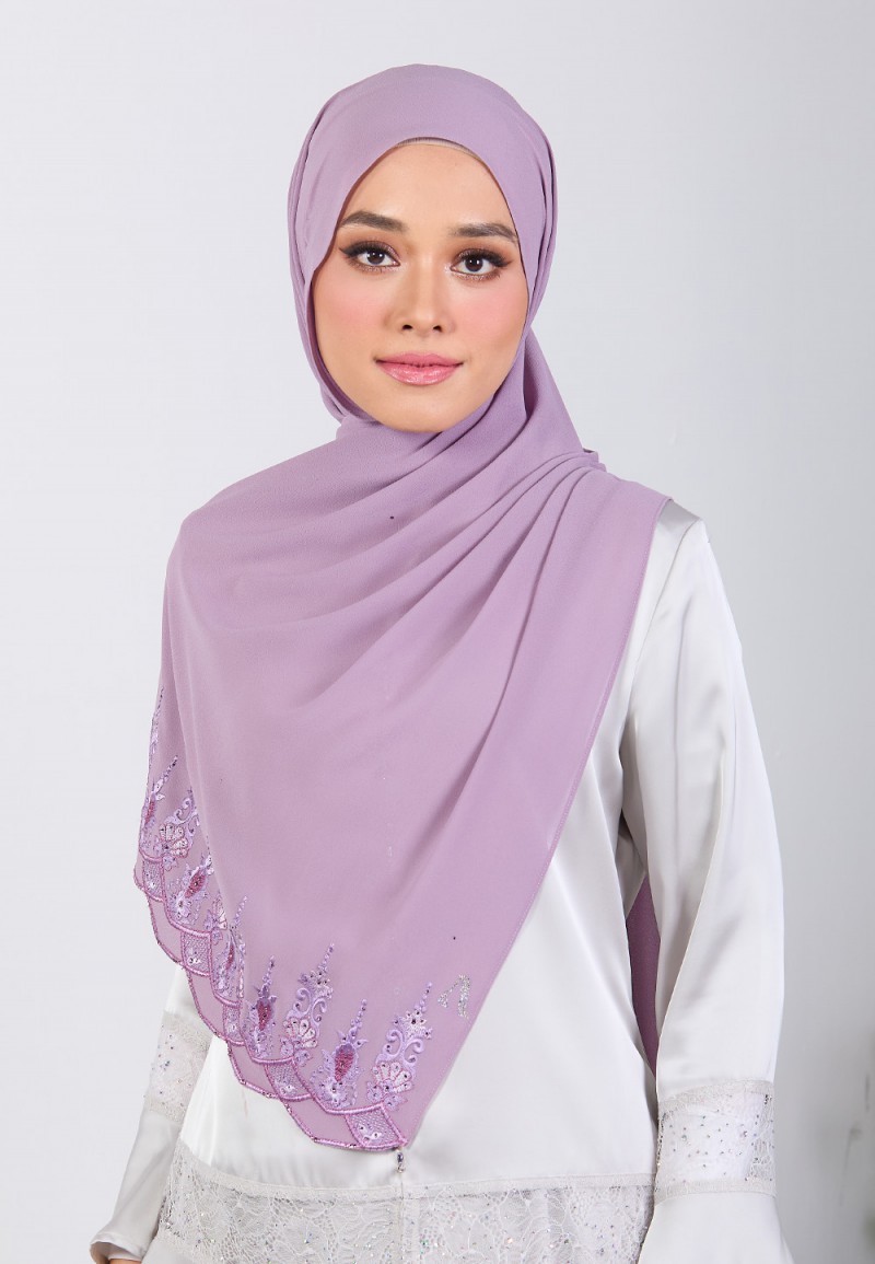 SHAWL NABIELAH PLAIN EMBROIDERY DIAMOND