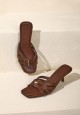 IVY BUCKLED HEELS IN DARK BROWN