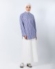 FAYE STRIPES BLOUSE IN PAGEANT BLUE