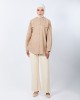 FAYE STRIPES BLOUSE IN TOBACCO BROWN