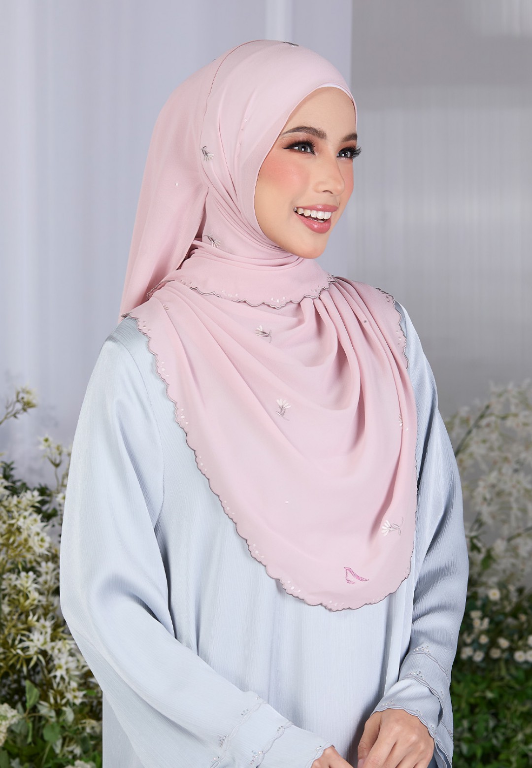 SHAWL FIORE PLAIN EMBROIDERY