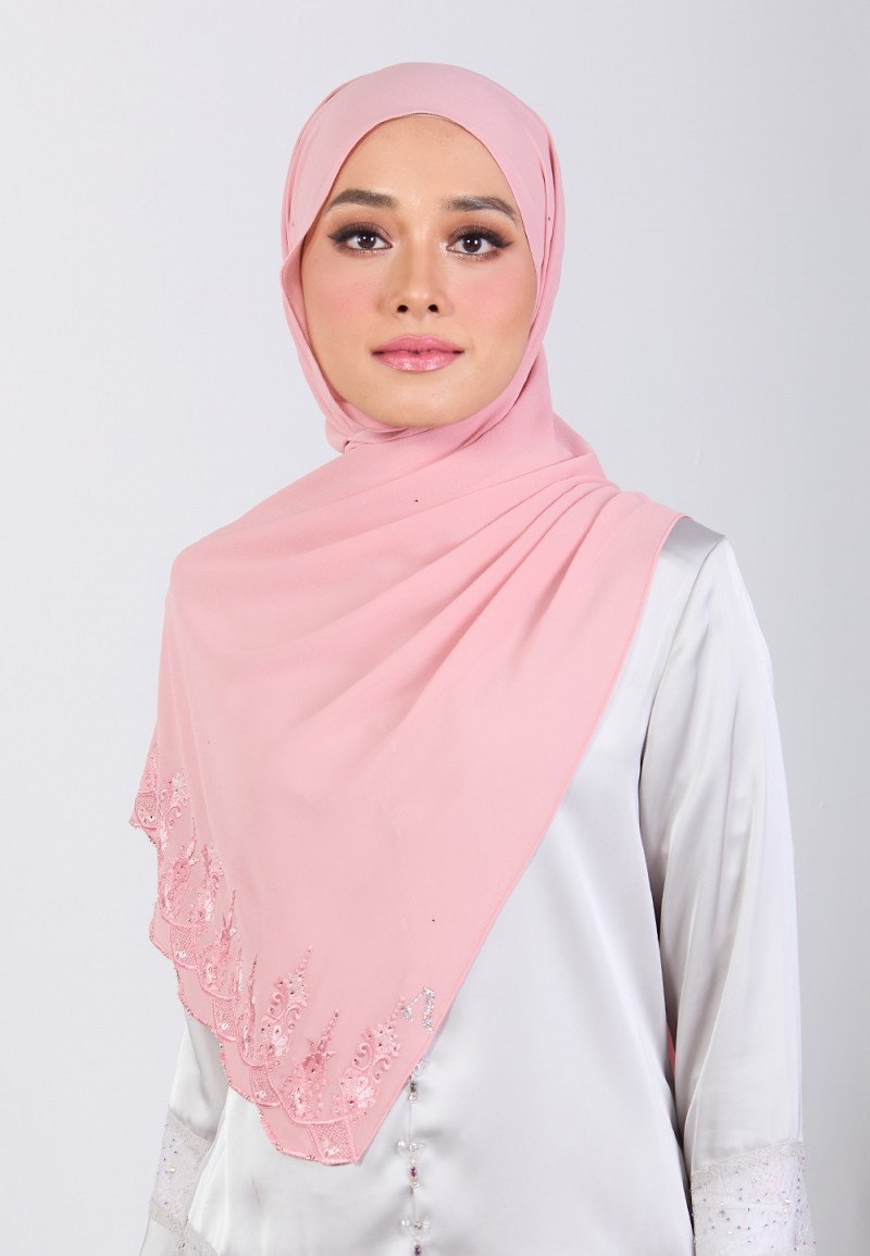 SHAWL NABIELAH PLAIN EMBROIDERY DIAMOND