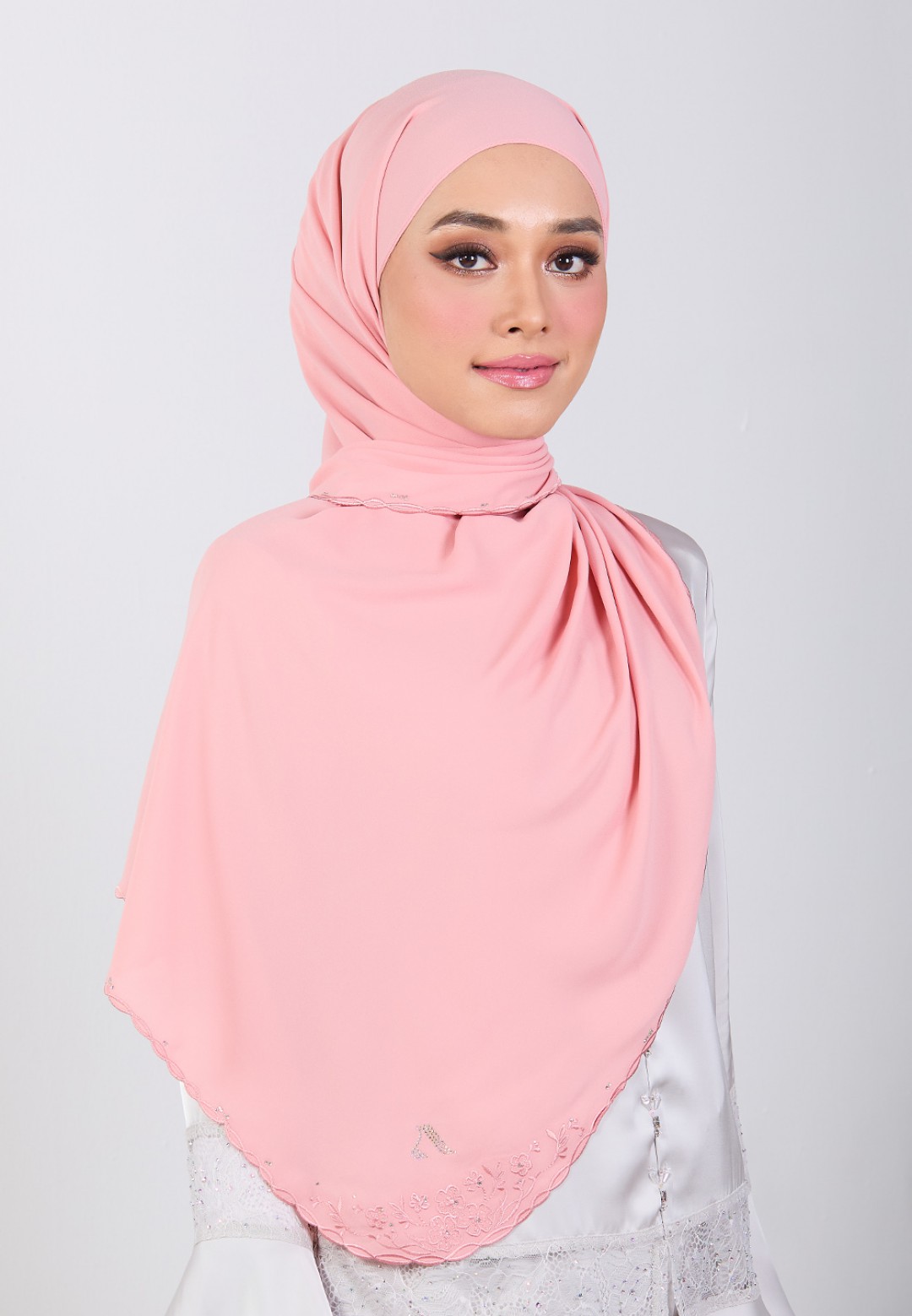 SHAWL BLOOMARIA PLAIN EMBROIDERY DIAMOND