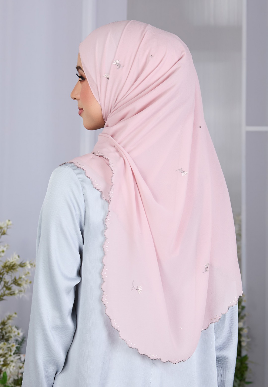 SHAWL FIORE PLAIN EMBROIDERY