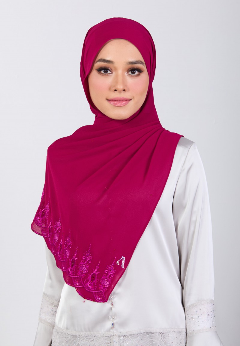 SHAWL NABIELAH PLAIN EMBROIDERY DIAMOND