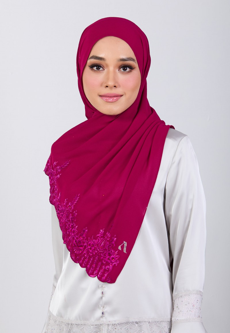 SHAWL MARHAYNE PLAIN EMBROIDERY DIAMOND