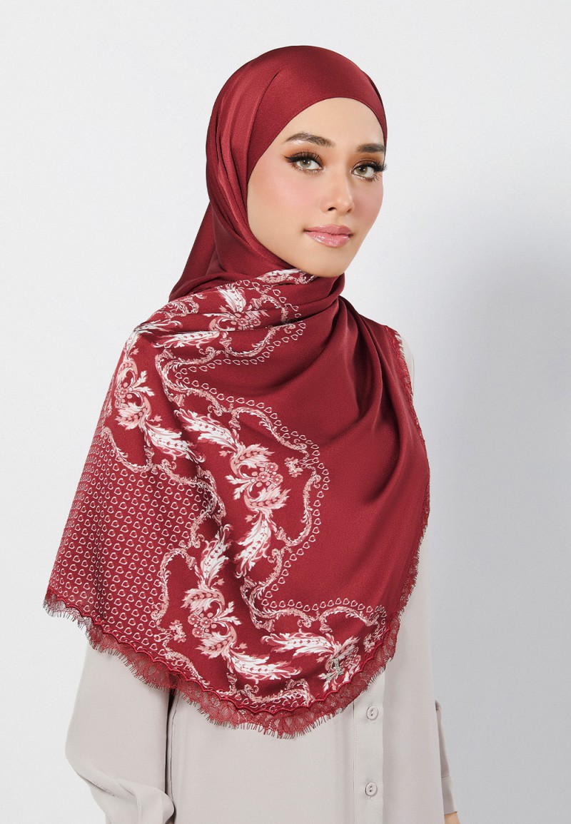 SHAWL WAYLA PRINTED WITH LACE