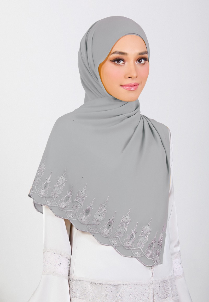 SHAWL NABIELAH PLAIN EMBROIDERY DIAMOND