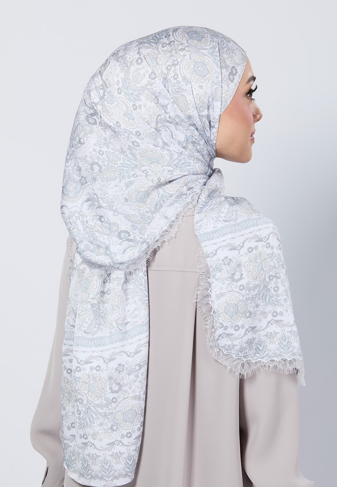 SHAWL THEIA PRINTED WITH LACE