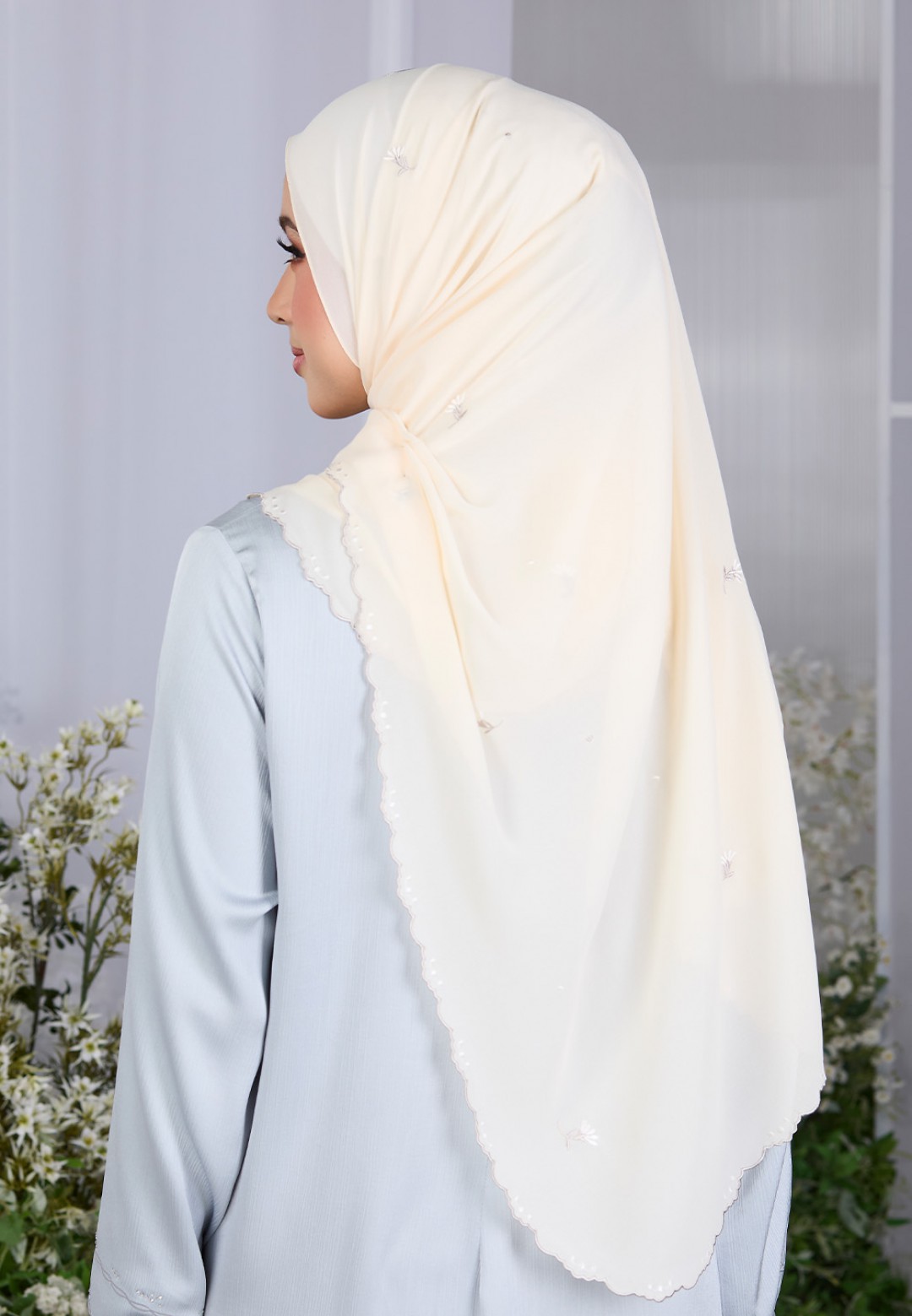 SHAWL FIORE PLAIN EMBROIDERY