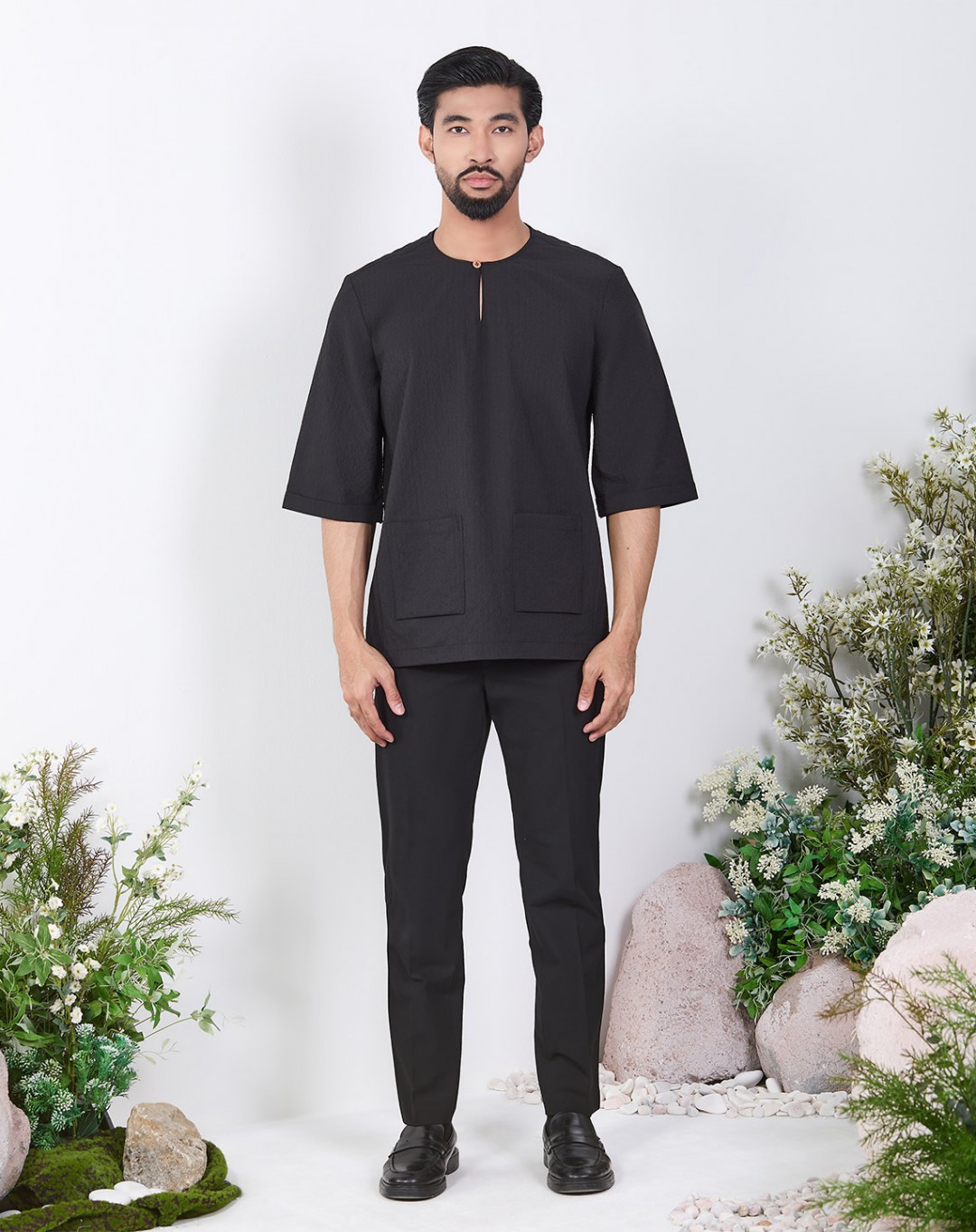 KURTA GHAZI 3/4 SLEEVE NEW (TEXTURED)