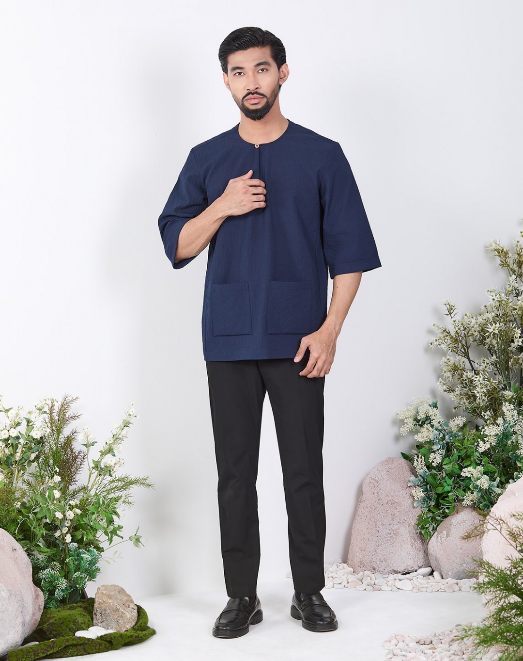 KURTA GHAZI 3/4 SLEEVE NEW (TEXTURED)