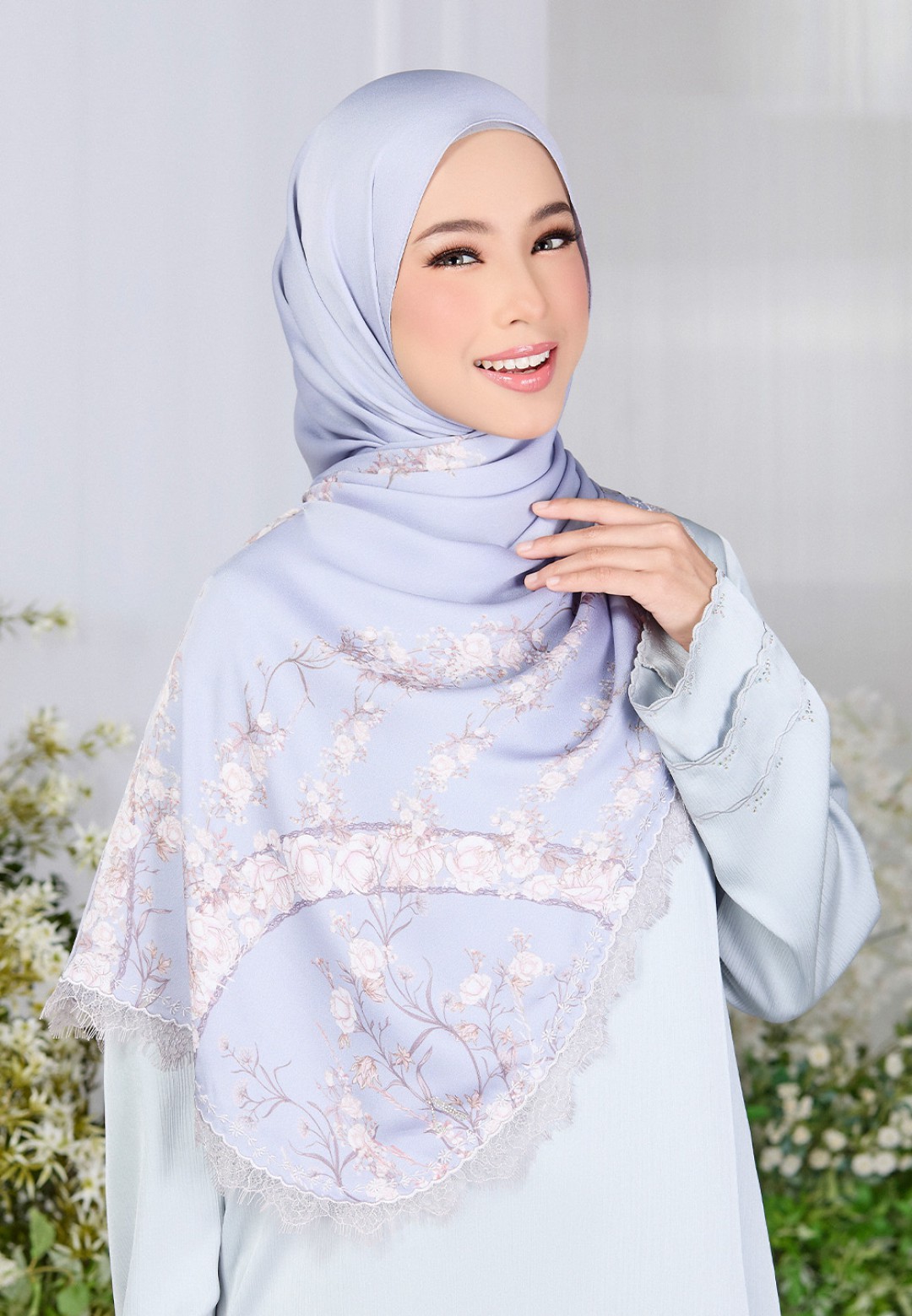 SHAWL AUBREY PTD WITH LACE