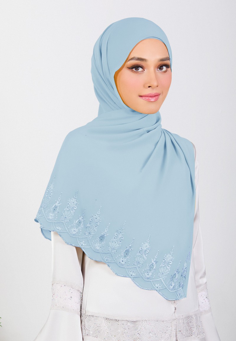 SHAWL NABIELAH PLAIN EMBROIDERY DIAMOND