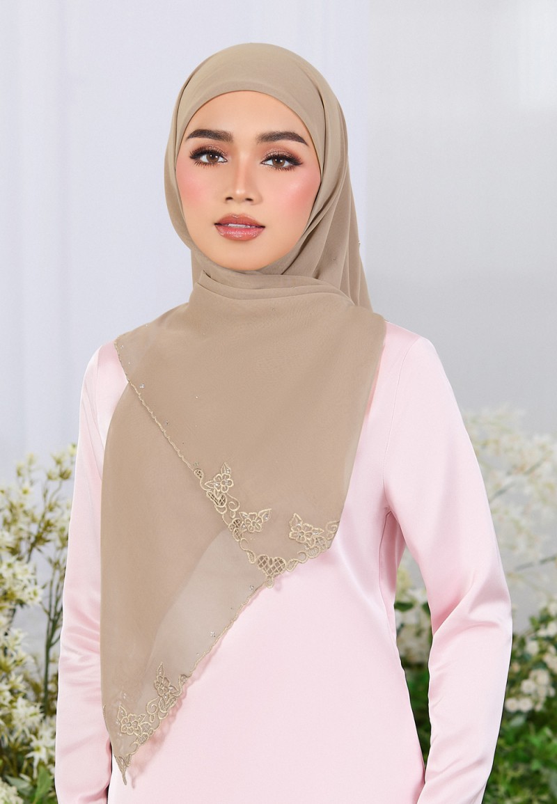 SQ VELOUR ROSE VOILE EMBROIDERY DIAMOND