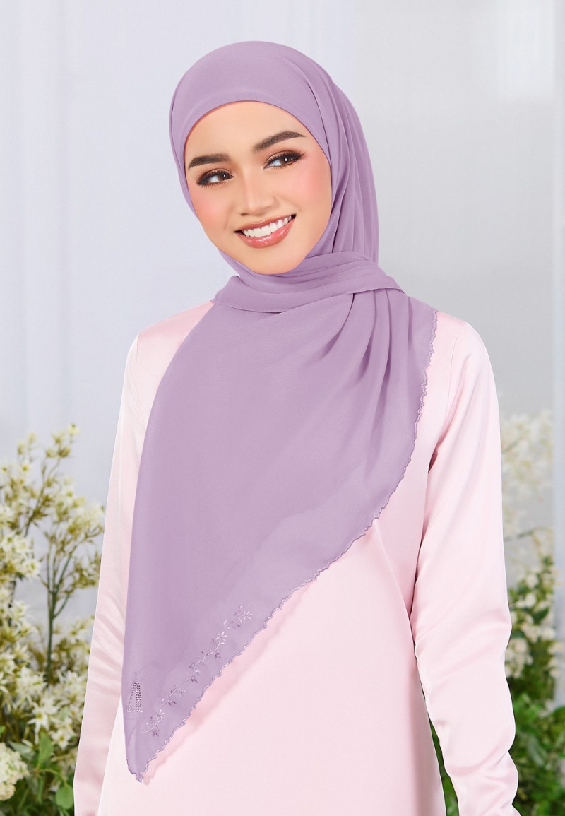 SQ FROSTED LILY VOILE EMBROIDERY DIAMOND