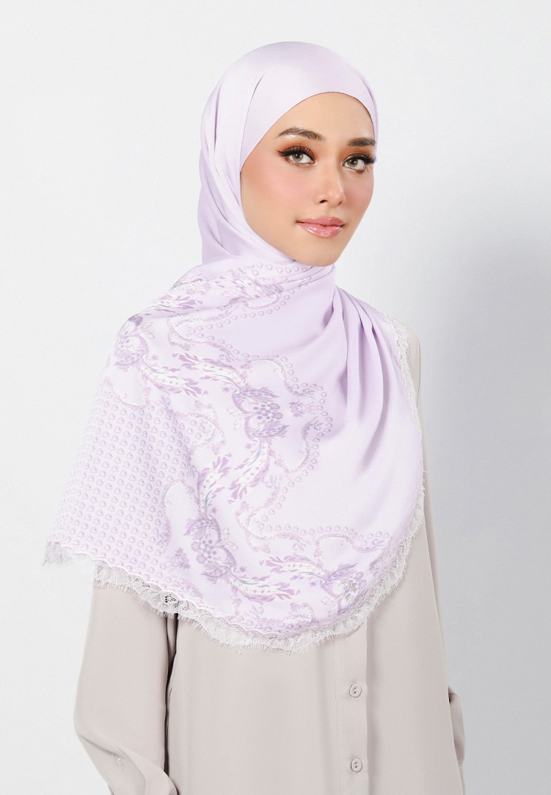 SHAWL WAYLA PRINTED WITH LACE