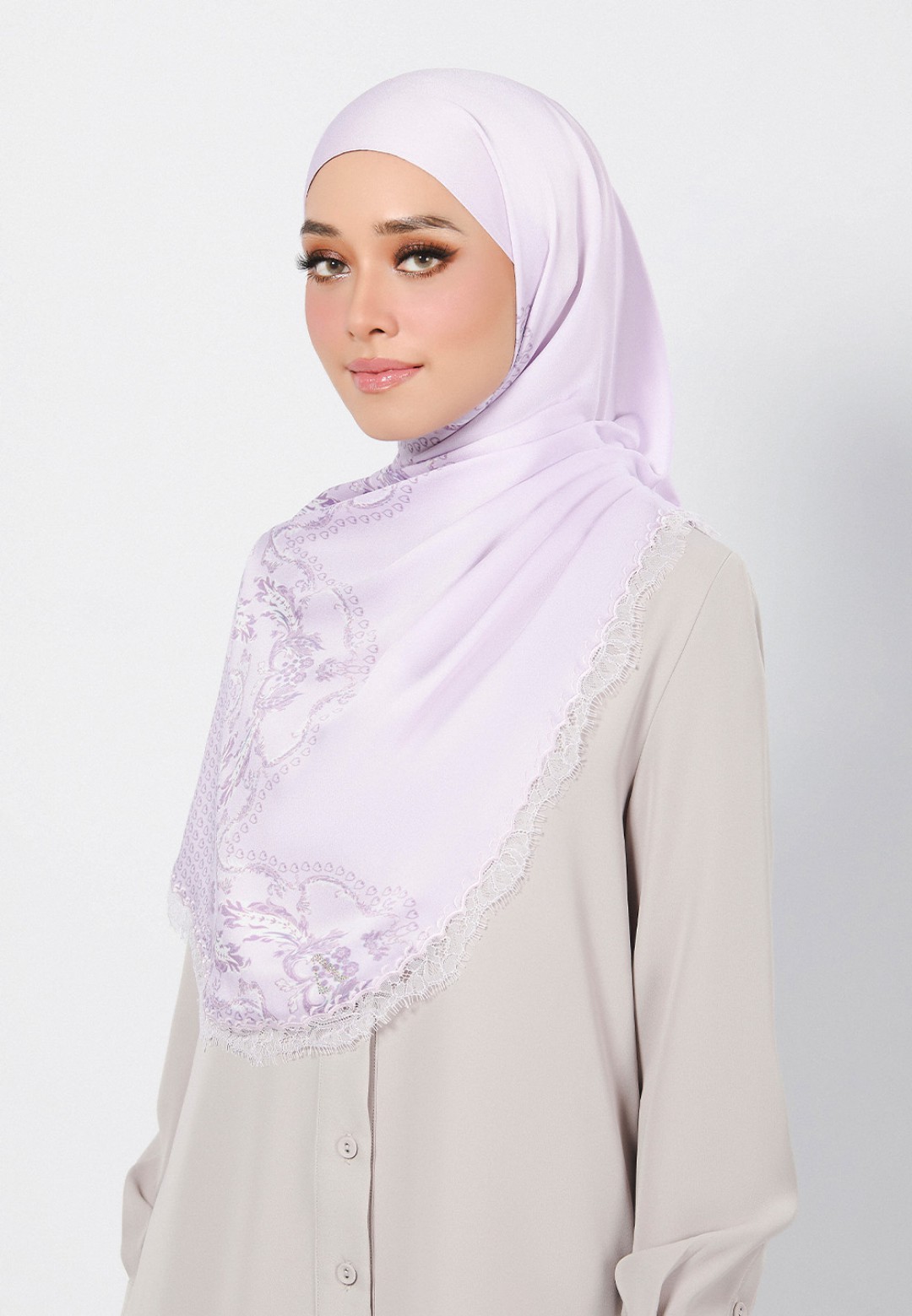 SHAWL WAYLA PRINTED WITH LACE