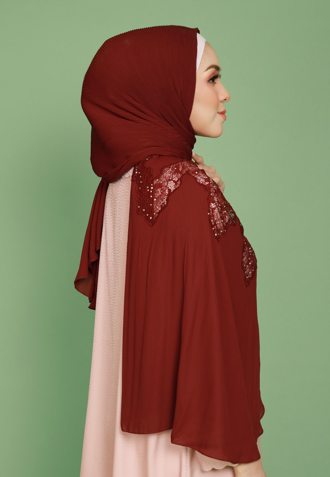 SHAWL PRETTY PLEATS LACE DIAMOND 298