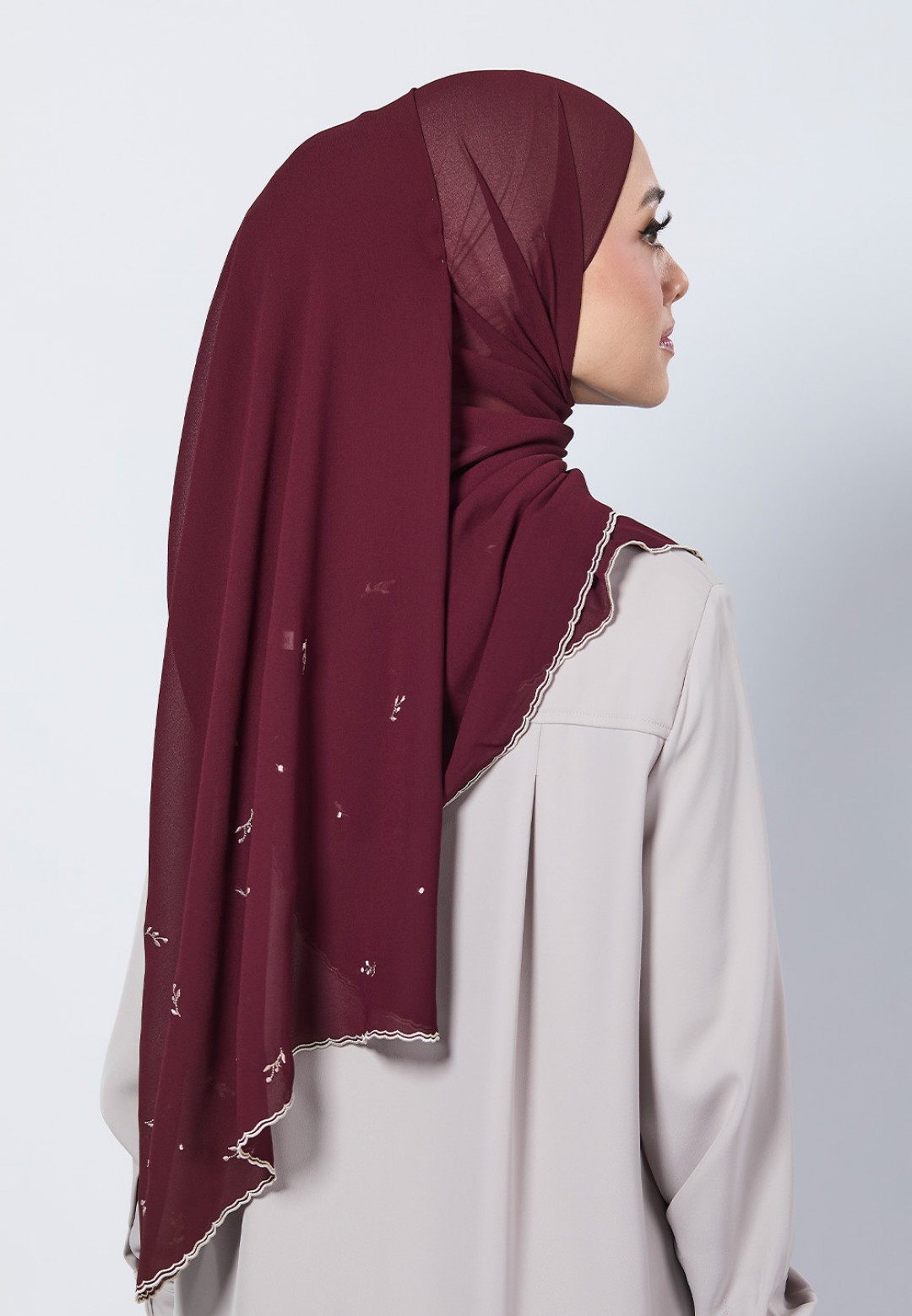 SHAWL ADORA PLAIN EMBROIDERY