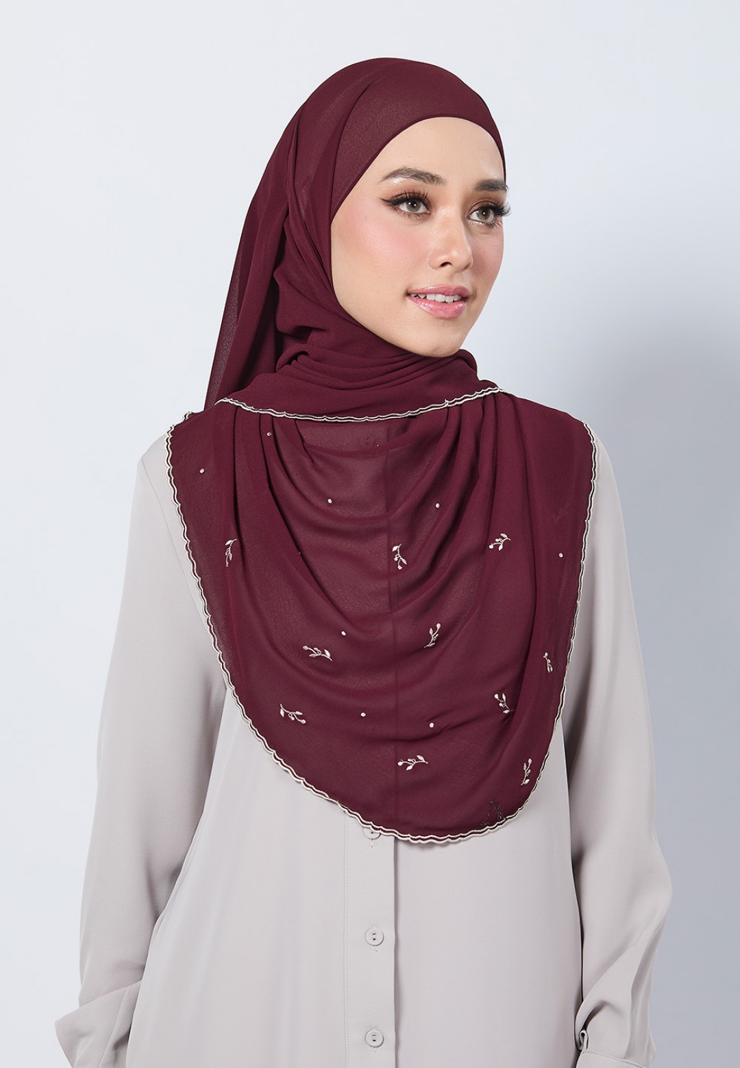 SHAWL ADORA PLAIN EMBROIDERY
