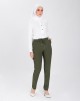 MEELANA PANTS IN OLIVE GREEN