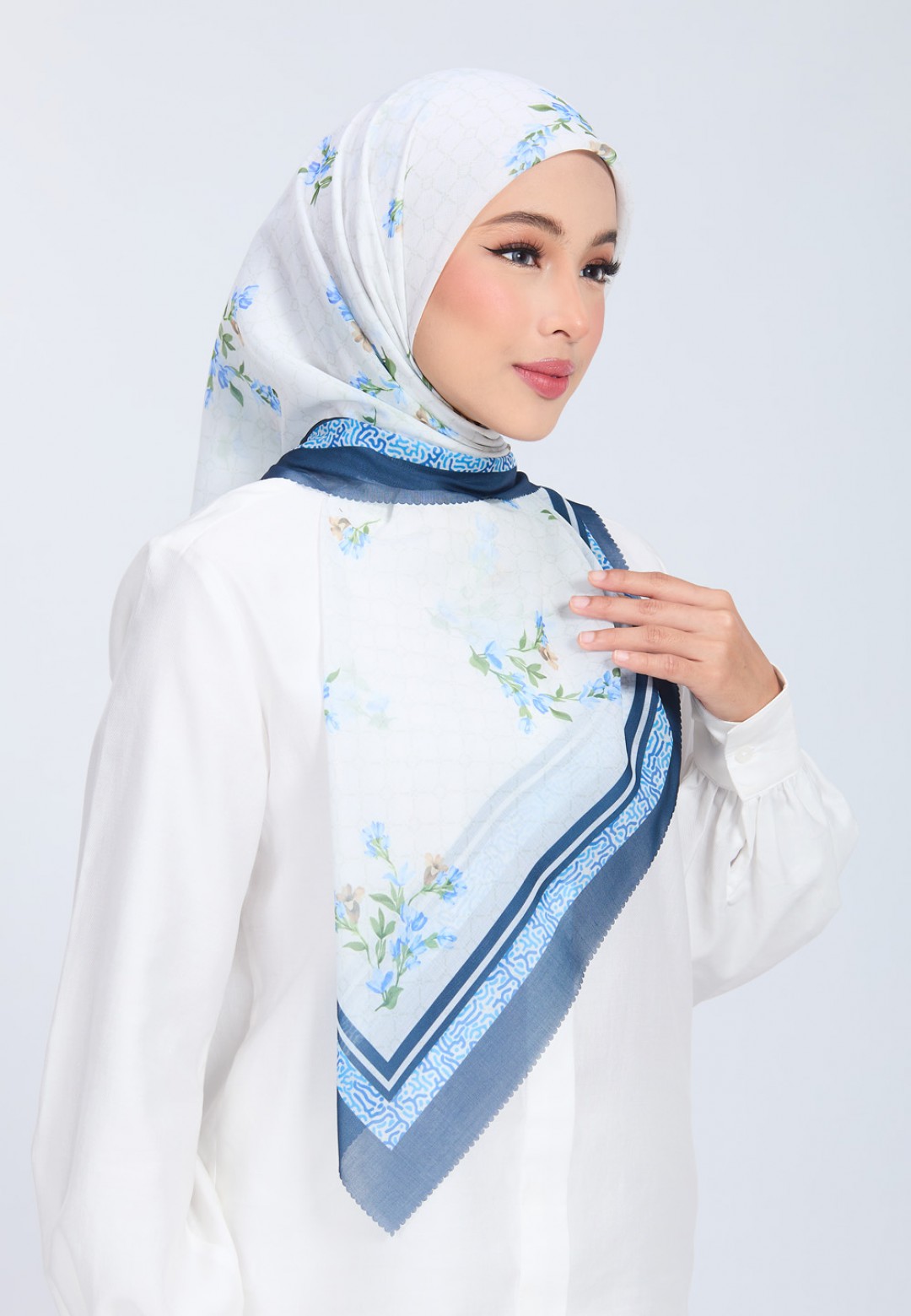 SQ TAMRAH VOILE PRINTED LASERCUT