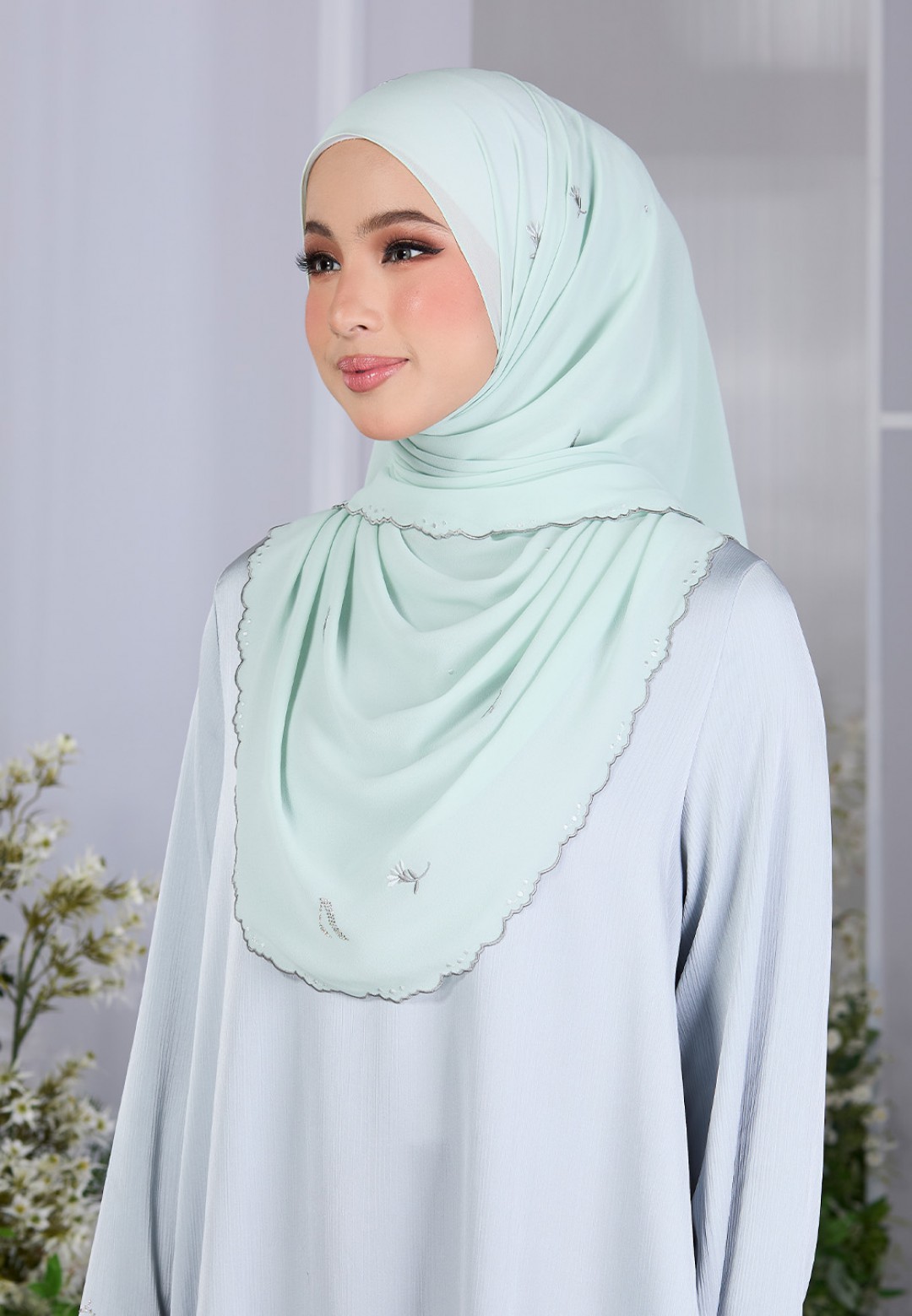 SHAWL FIORE PLAIN EMBROIDERY