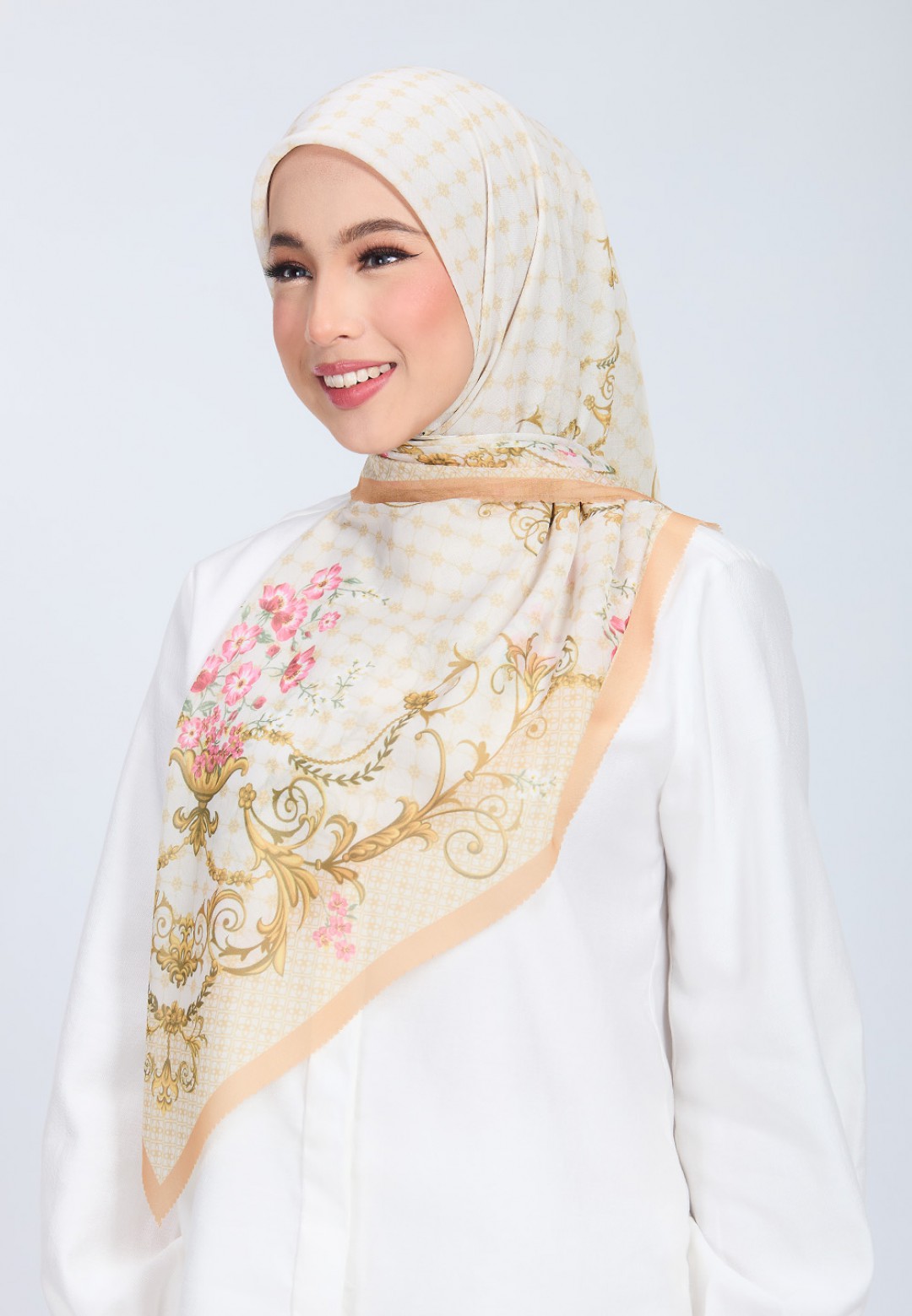 SQ FATYNE VOILE PRINTED LASERCUT