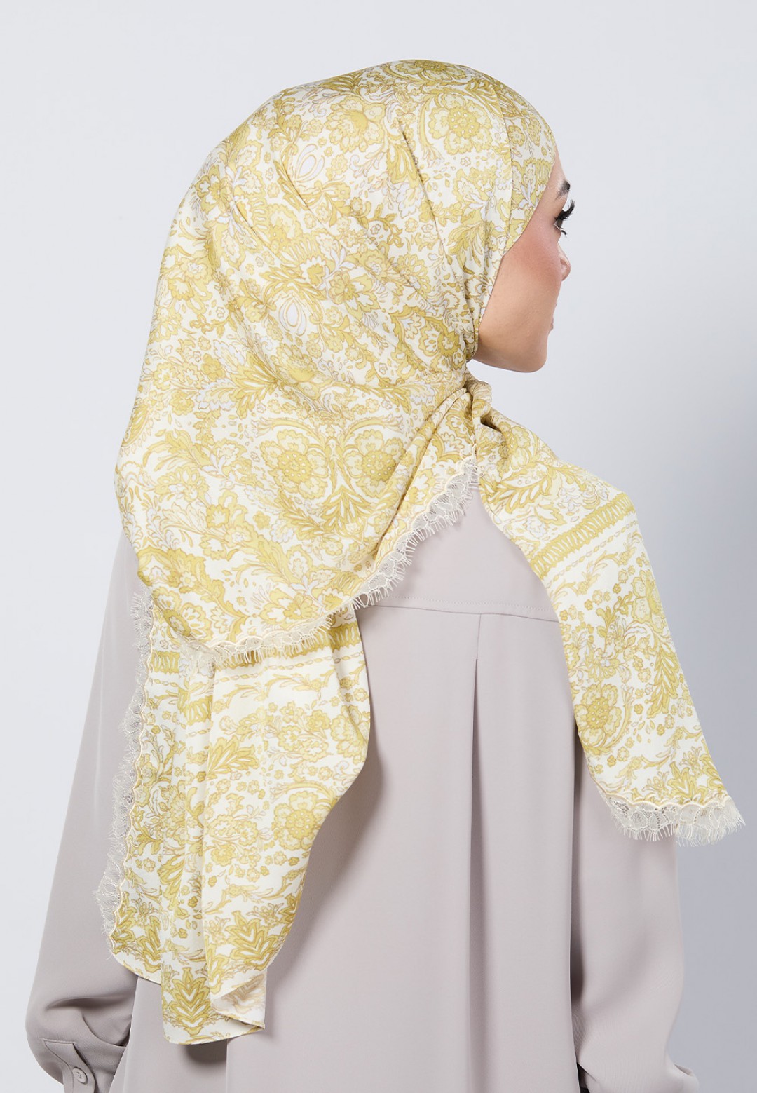 SHAWL THEIA PRINTED WITH LACE